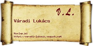 Váradi Lukács névjegykártya